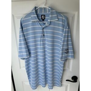 Foot Joy Blue Striped Golf Polo Salisbury Country Club Midlothian VA‎ Men's Sz L